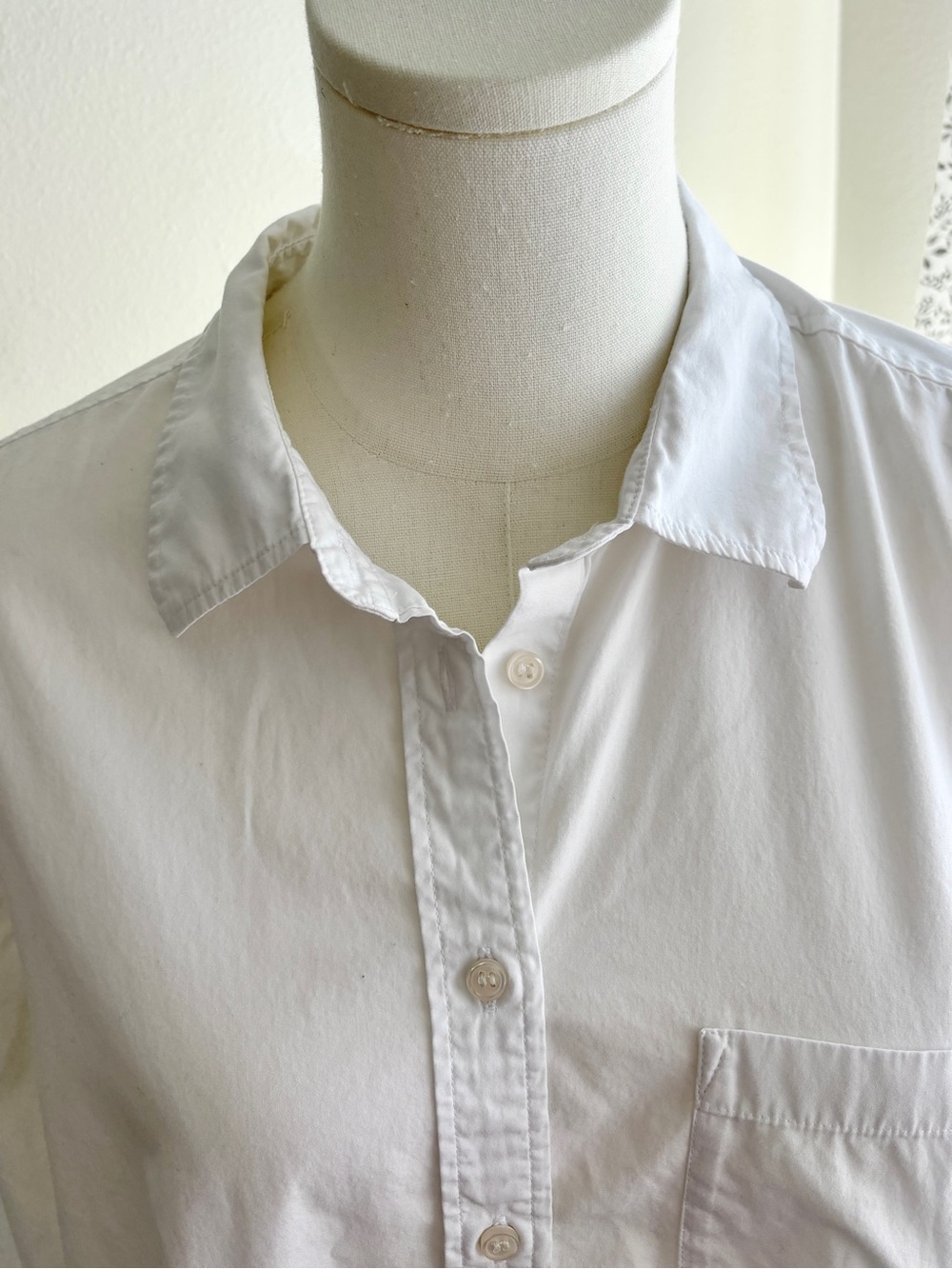GAP Perfect Shirt White Organic Cotton Button Down Top Size L Classic Boyfriend - Picture 6 of 10